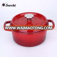 Enameled Cast Iron Big Dutch Oven Casserole Dish 6 quart Large Loop Handles & Self-Basting Condensation Ridges On Lid