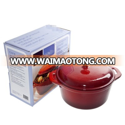 Enamel coating round cast iron casserole carrier